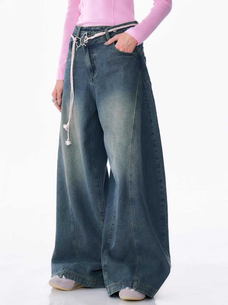 High Waist Slim Wide Leg Jeans [S0000010175]