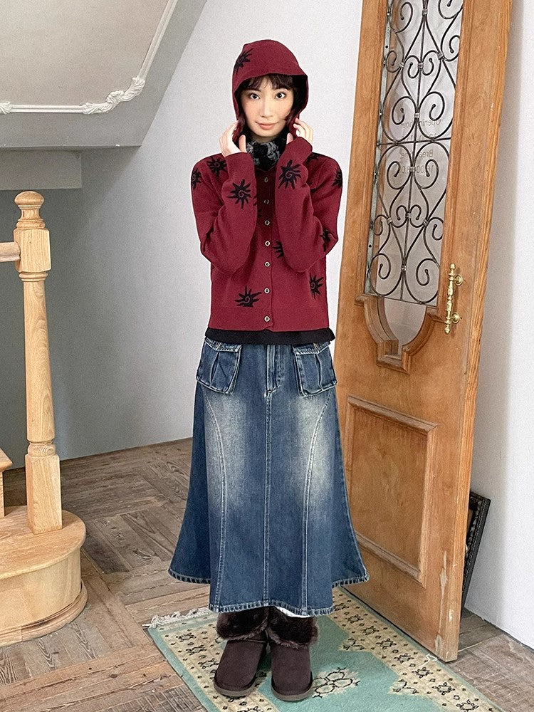 Denim fishtail skirt【s0000011307】