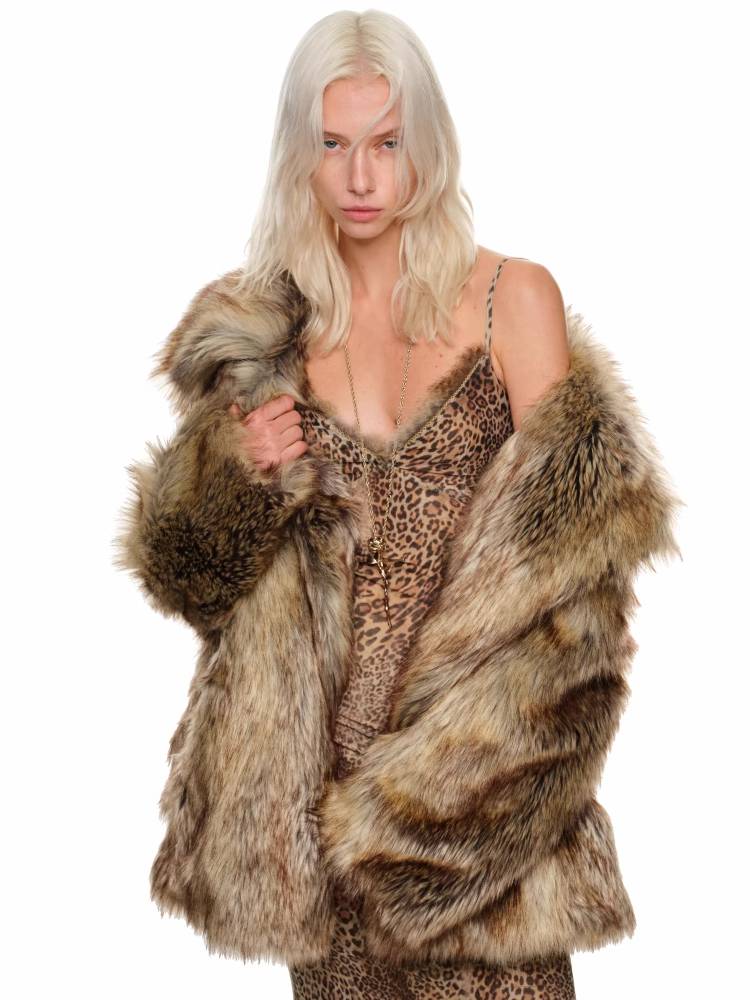 Leopard print V-neck suspender dress【s0000011400】