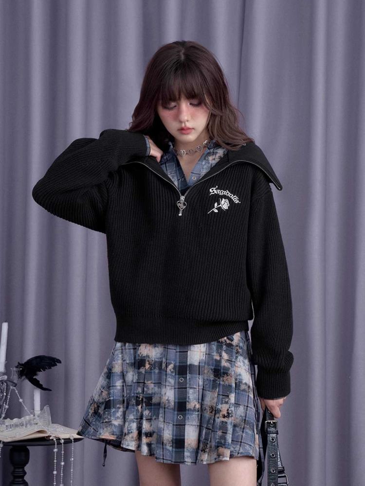 BLACK LOOSE SWEATER [S0000010698]