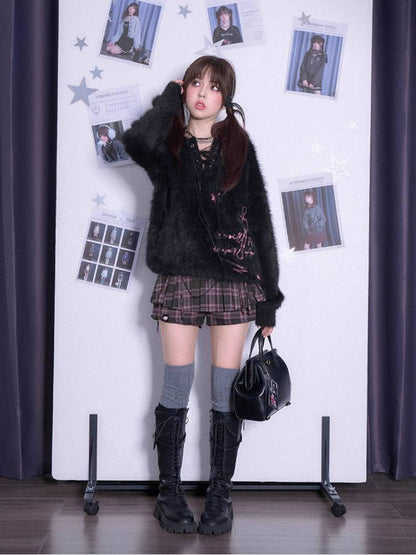 V-neck loose polo sweater【s0000011285】