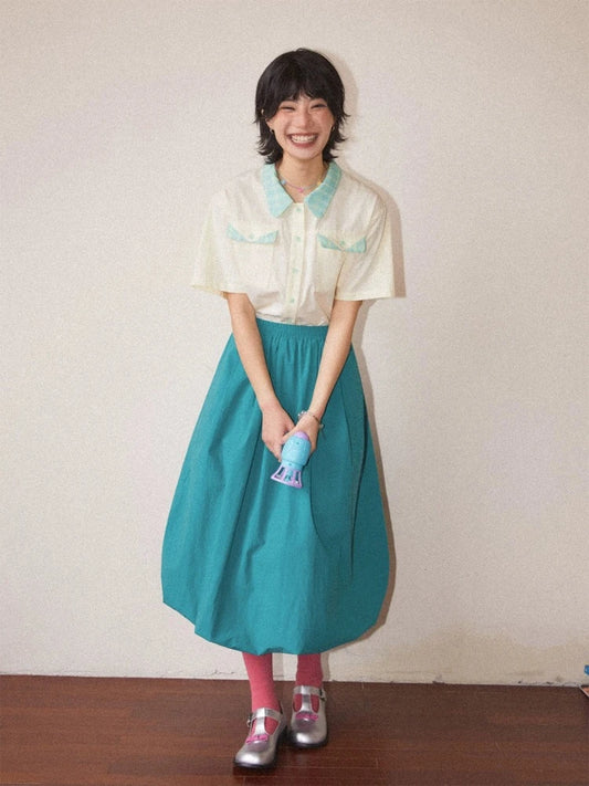 Retro loose short sleeve shirt【s0000007812】