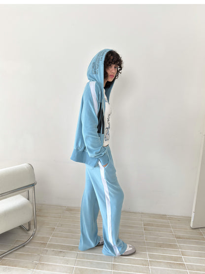 Color-Blocked Relaxed-Fit Hooded Sweatshirt【s0000014209】