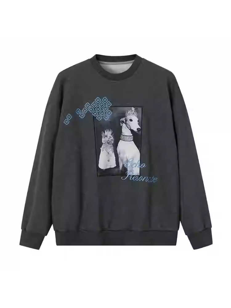 Embroidery Pure Cotton Loose Sweatshirt [S0000010781]