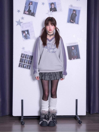 Hooded V-neck sweater【s0000011291】