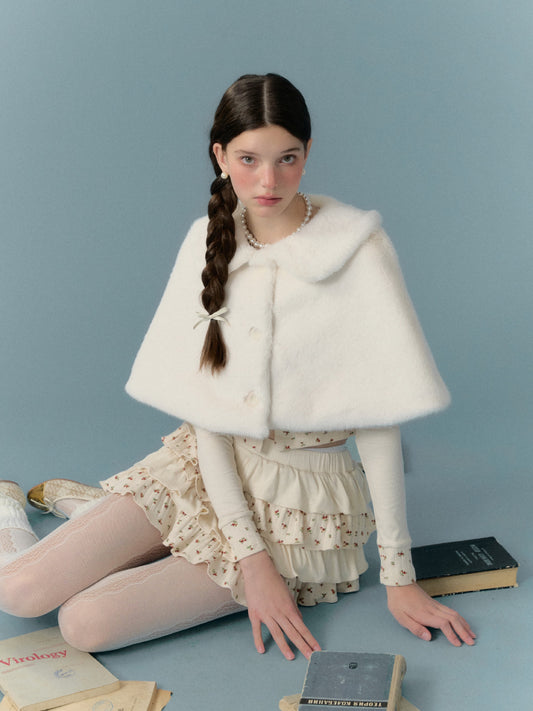 Floral knit cardigan + skirt【s0000005655】