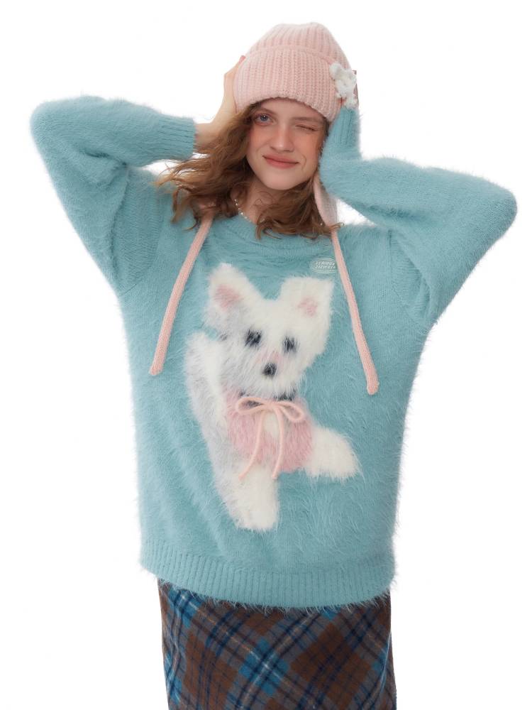 레트로 디자인 개 스웨터 [S0000011058]