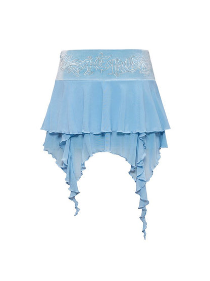 Velvet blue skirt【s0000002747】