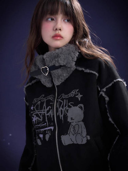 Warm bear hooded jacket【s0000011281】