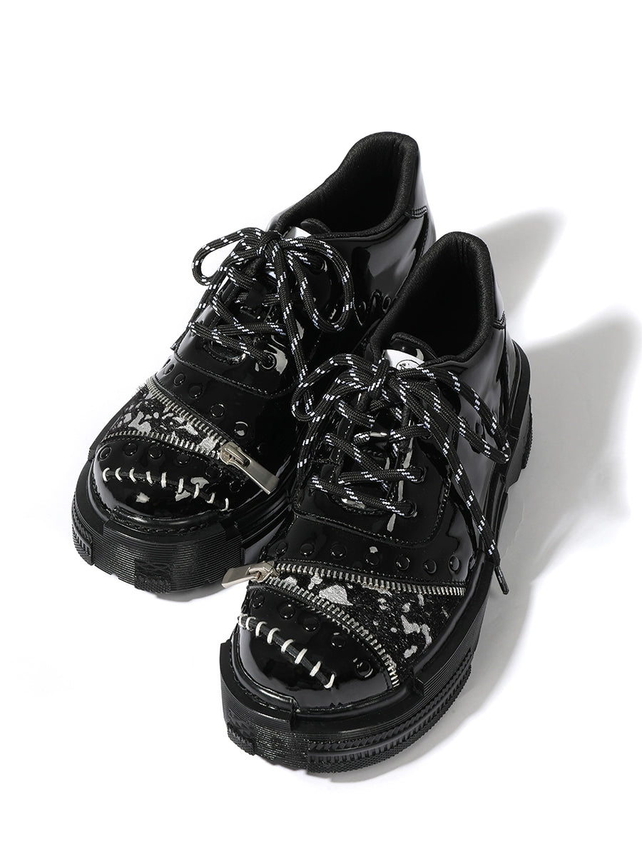 Black fake leather shoes【s0000003926】