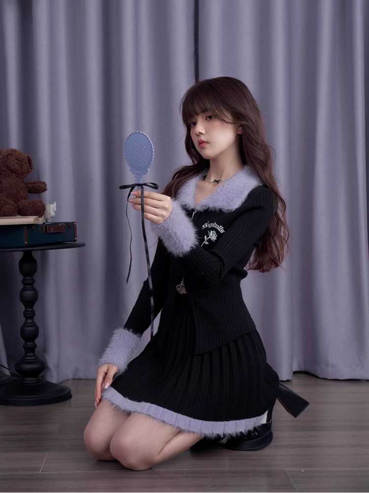 Knitted Cardigan and Short Skirt [S0000010688]