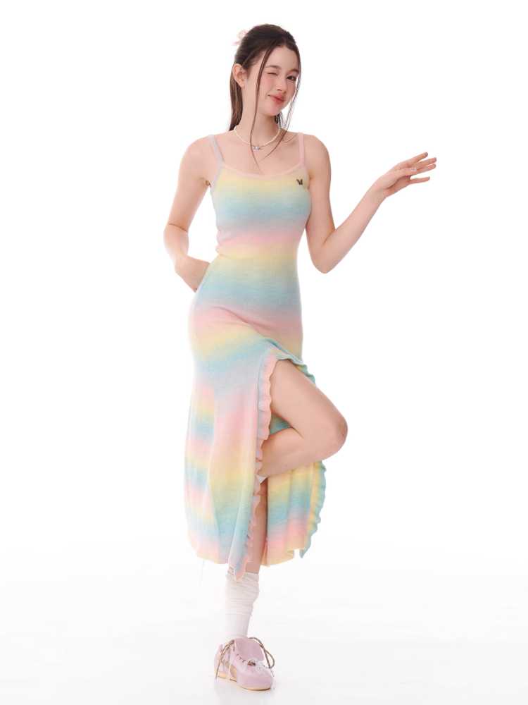 Gradient Suspender Knit Dress [S0000010180]