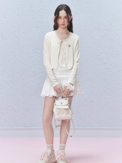 Sheer lace short cardigan【s0000007424】