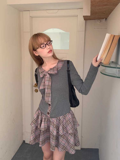 College style plaid cake skirt【s0000010385】