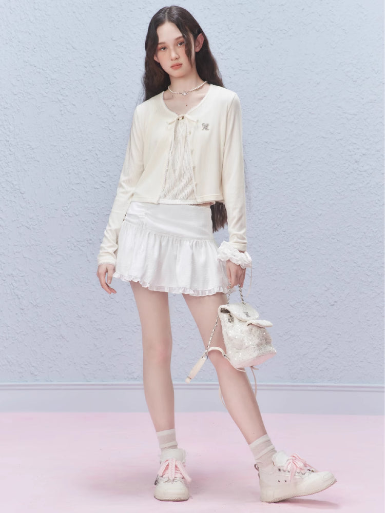 Sheer lace short cardigan【s0000007424】