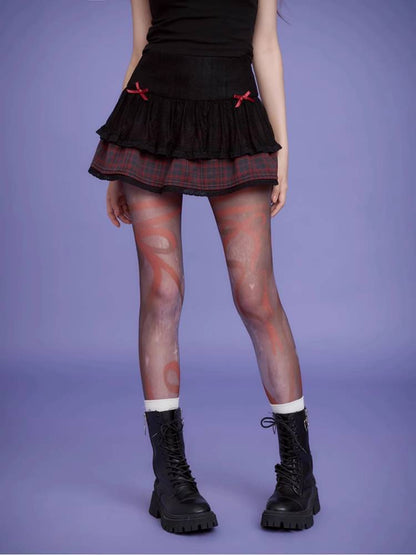 Dark Lace Short Skirt [S0000008902]