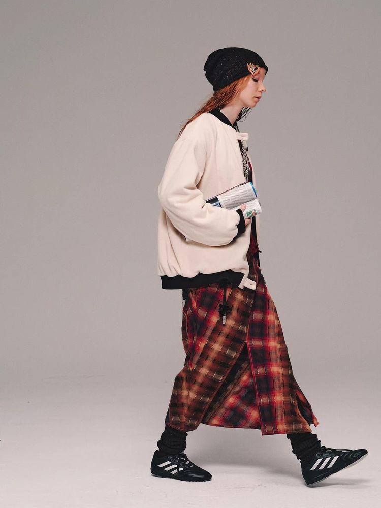 Plaid fishtail skirt【s0000011458】