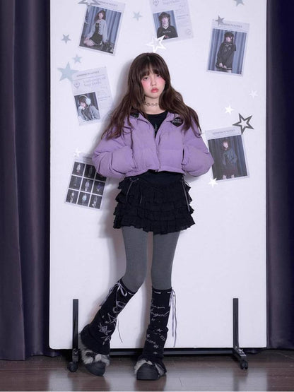 Purple cotton short coat【s0000011294】