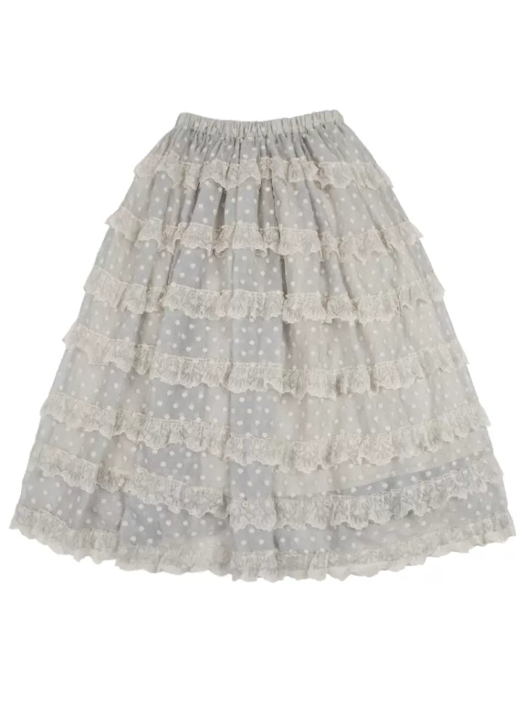 Embroidered silk cotton skirt【s0000006880】