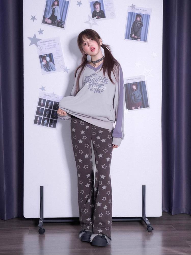 Star knit loose pants【s0000011292】