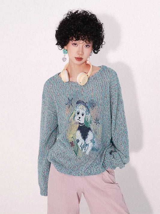 Dog print sweater【s0000009642】