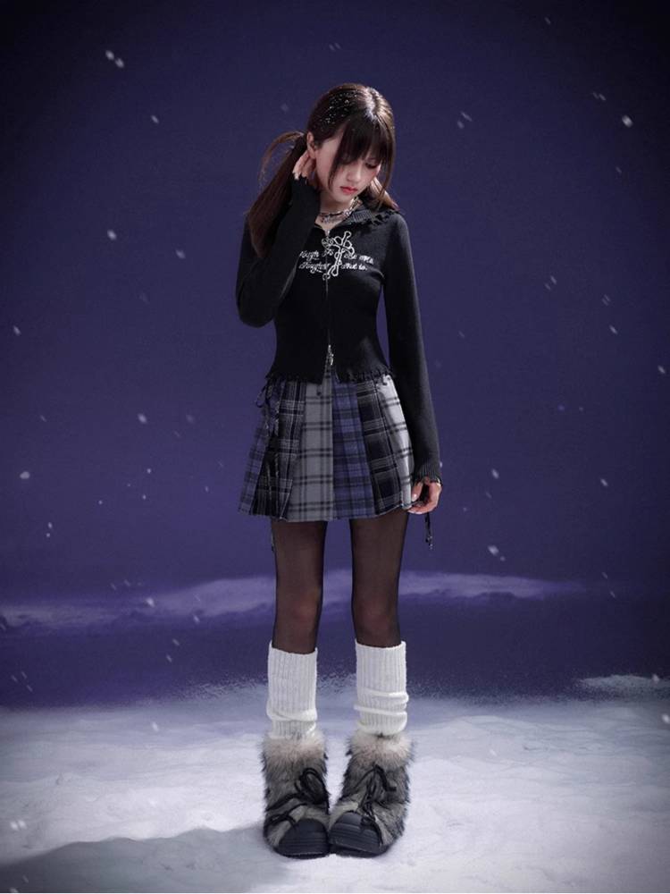 Double zipper knit cardigan【s0000011289】