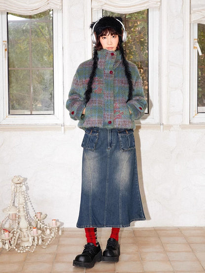 Denim fishtail skirt【s0000011307】