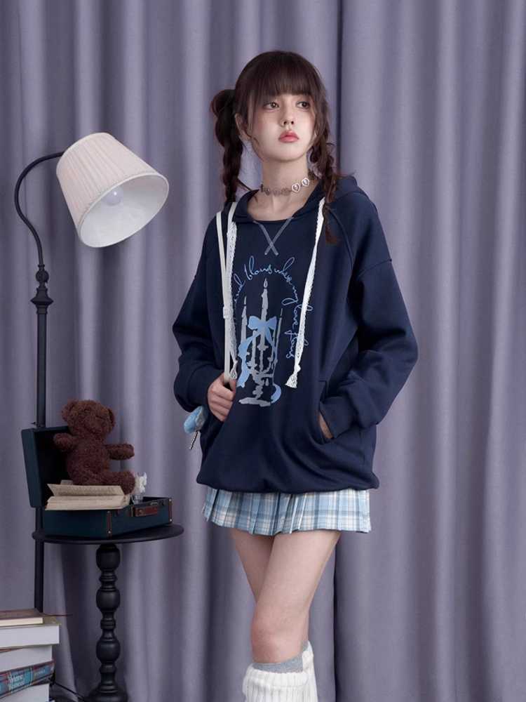 Printed Hooded Long Sleeve Casual Sweatshirt [S0000010690]