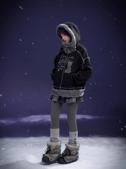 Warm bear hooded jacket【s0000011281】