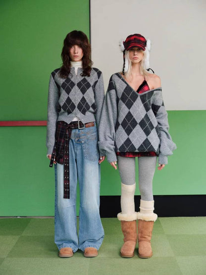 프레피 스타일 니트 가디건 [S0000011373]