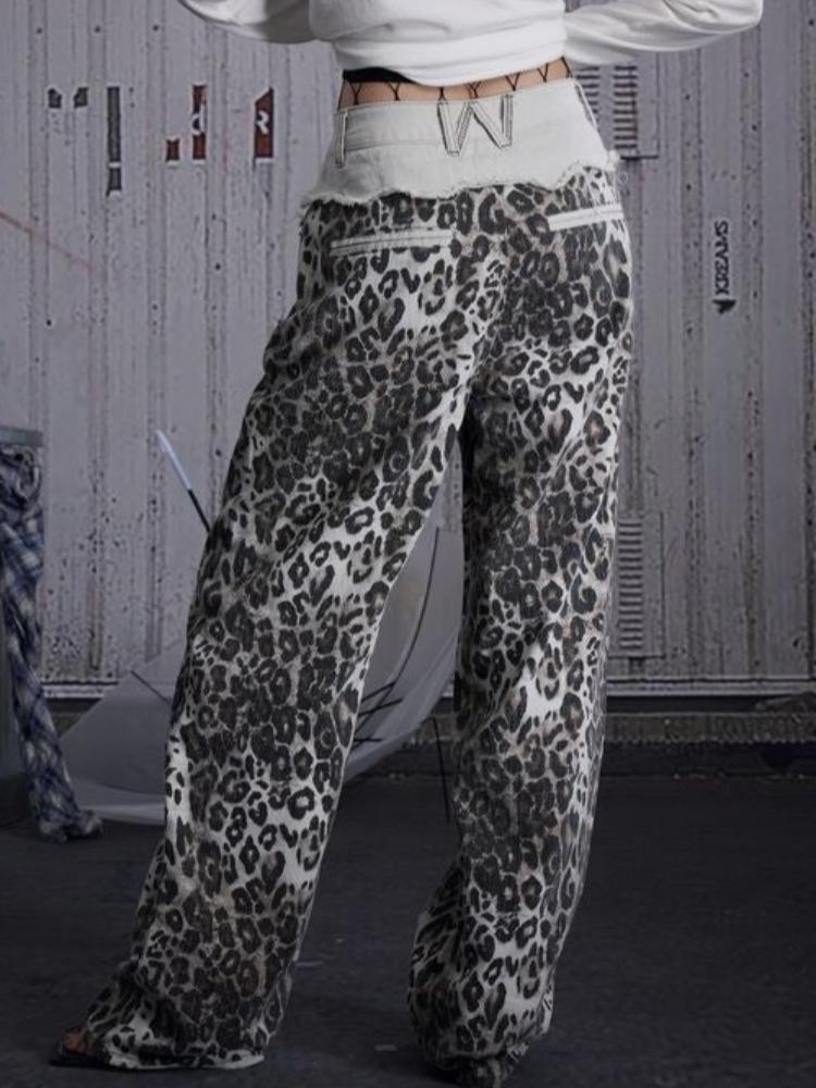 Retro leopard print straight pants【s0000010239】