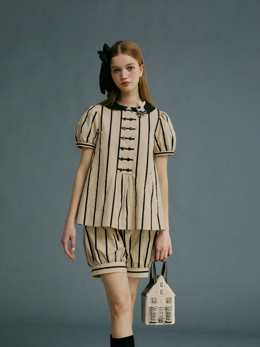 Original puff sleeve shirt and pants【s0000008741】