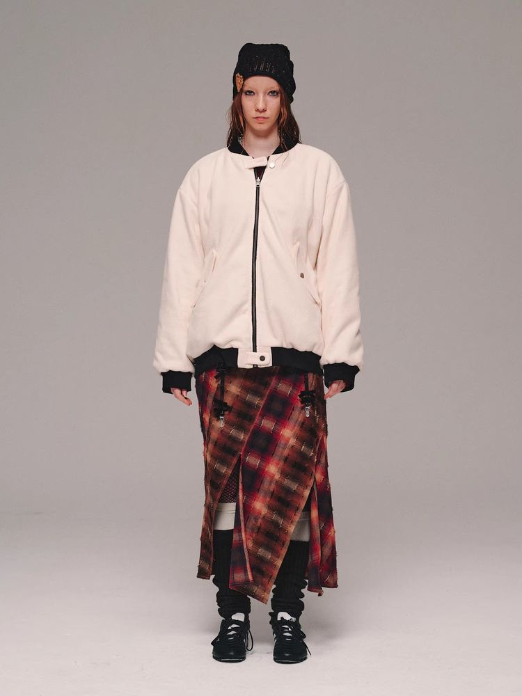 Plaid fishtail skirt【s0000011458】