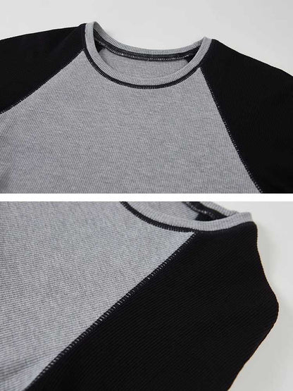 Round Neck Raglan Long Sleeve T-Shirt [S0000010794]