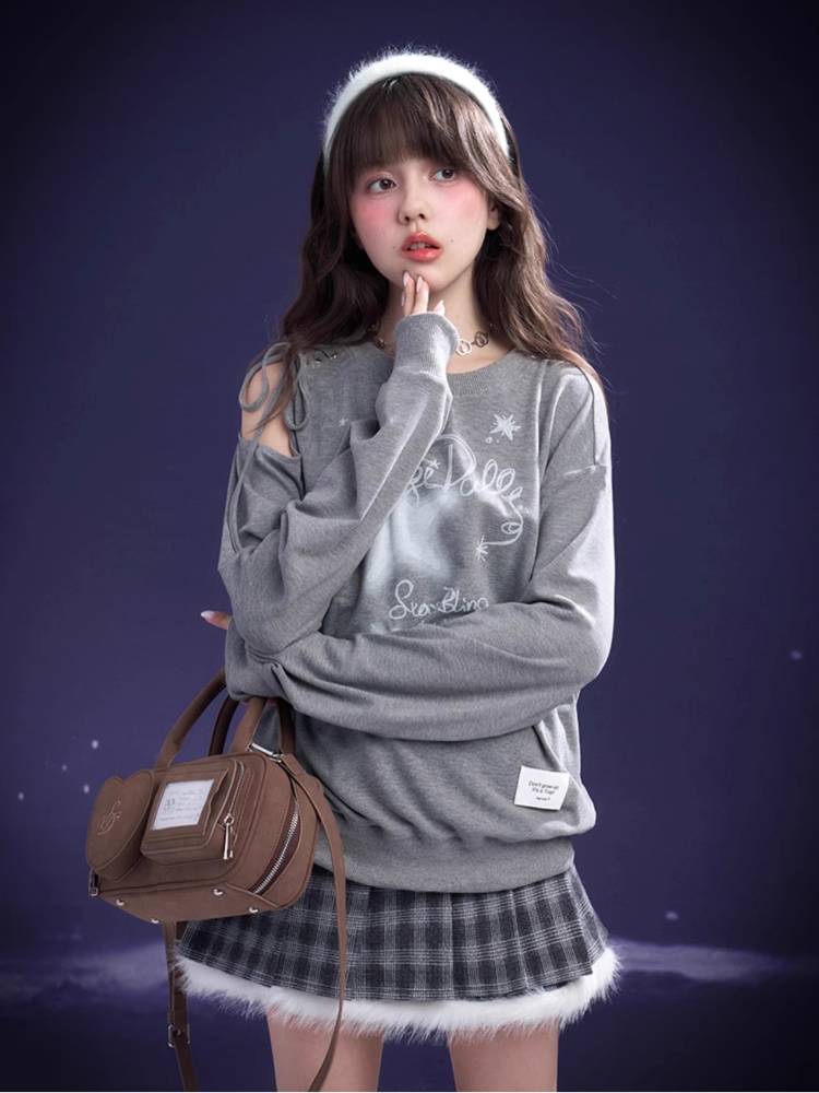 Off-the-shoulder strap T-shirt【s0000011652】