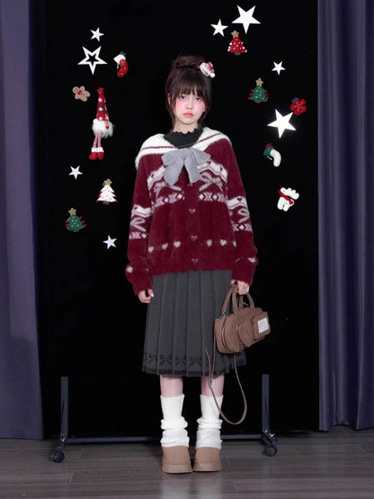 Ribbon pleated knit skirt【s0000011286】