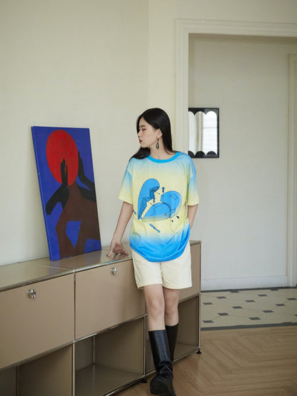 Gradation Oversized Short Sleeved T-Shirt【s0000001931】