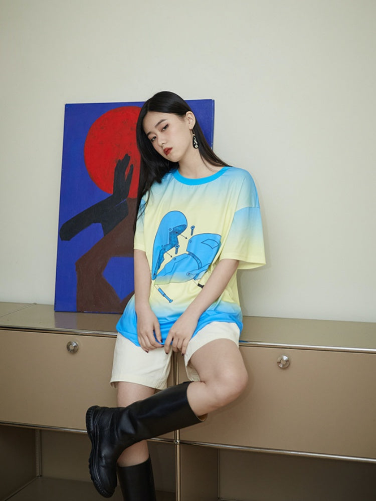 Gradation Oversized Short Sleeved T-Shirt【s0000001931】