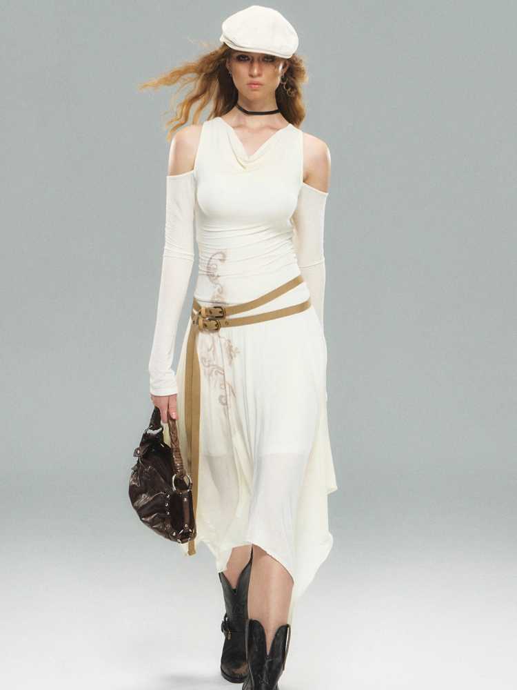 Beige Knit Dress [S0000010590]