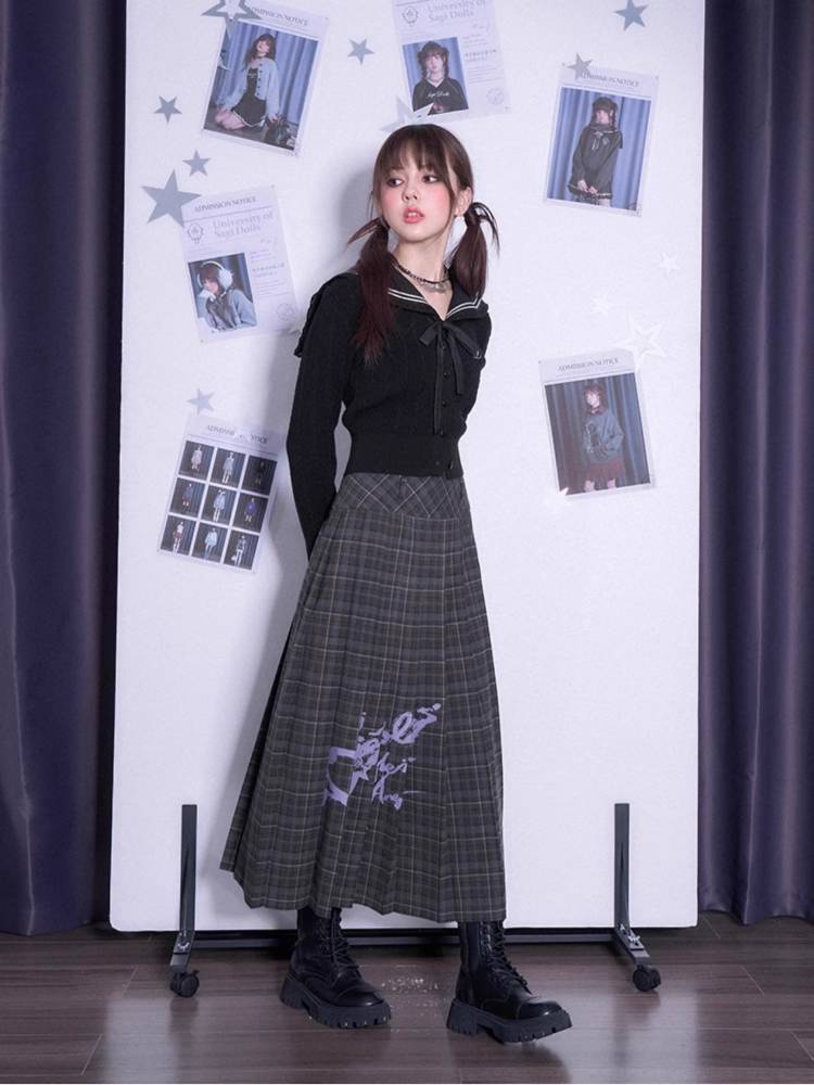 Plaid long skirt【s0000011096】