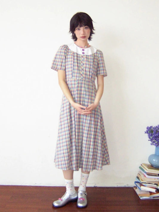 Round neck pleated dress【s0000007798】