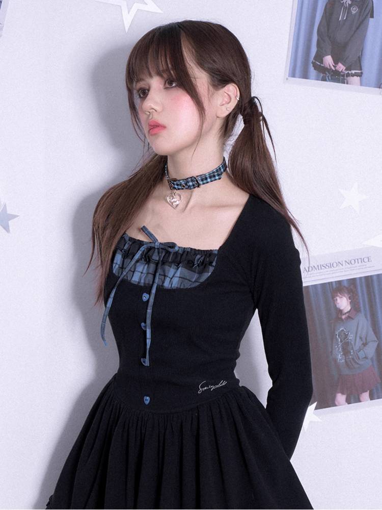 Plaid choker necklace【s0000011288】