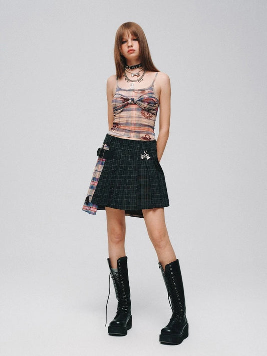 Plaid A-pleated skirt【s0000008379】