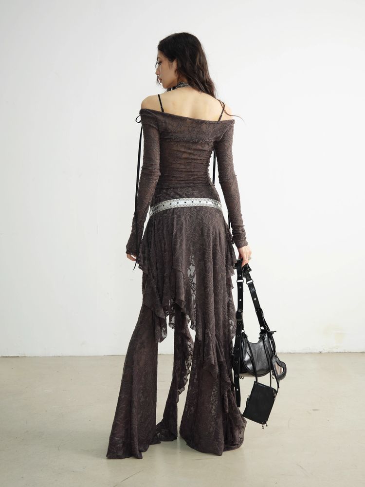 Frilled Lace Shirt and Pants [S0000010913]