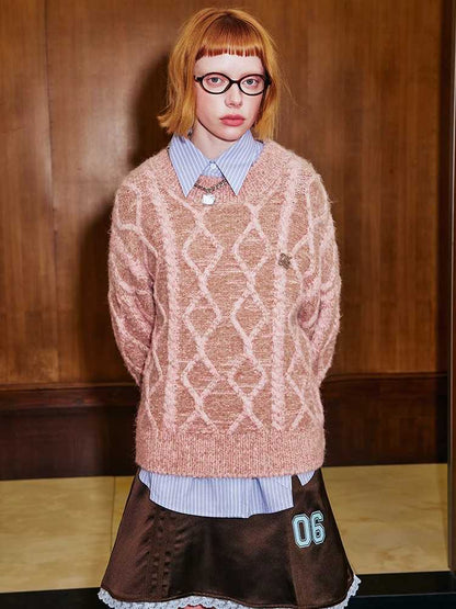 STYLISH CREW NECK KNIT SWEATER [S0000010769]