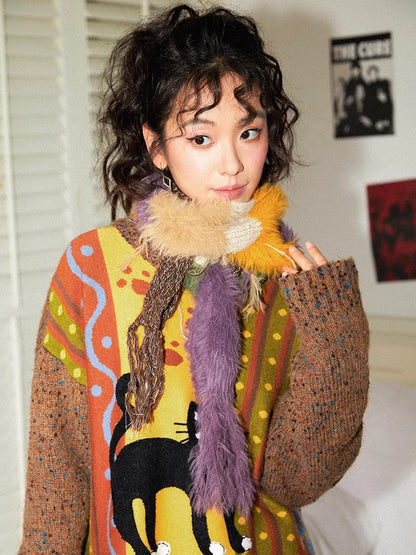 Soft striped scarf【s0000011115】