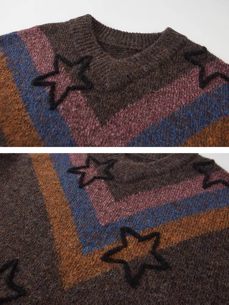 RETRO STAR V-NECK KNIT SWEATER [S0000010843]