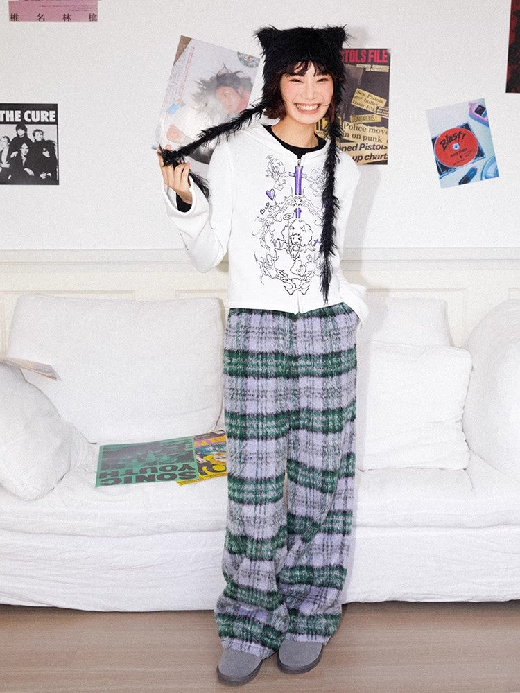Plaid long casual pants【s0000011125】