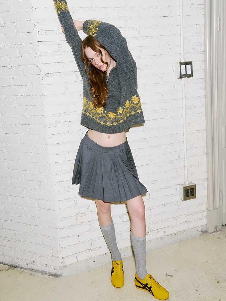 Metallic Logo PLEATED SKIRT [S0000010825]