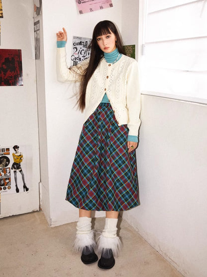 Plaid bud skirt【s0000010361】